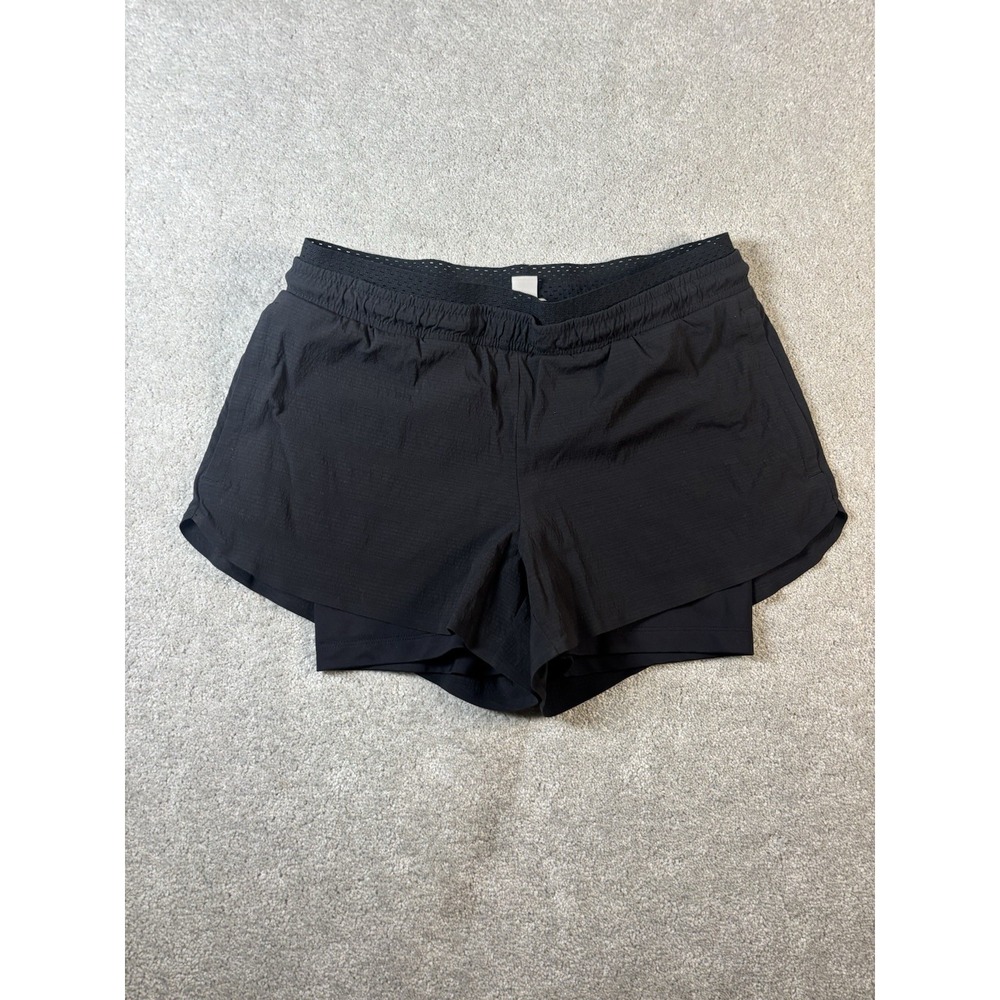 Athleta Shorts Women's 6 Black Crest 2 In 1 Shortie Elastic Waist Drawstring‎